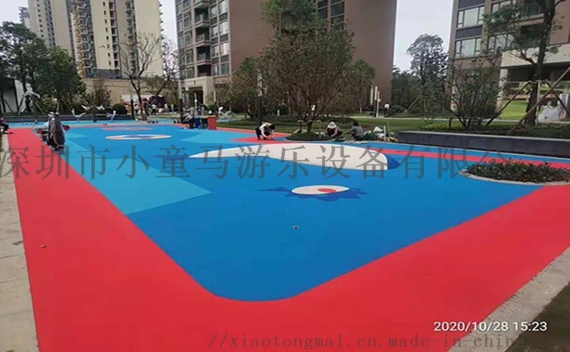 深圳幼兒園塑膠地面，EPDM地膠軟膠，懸浮地板廠家