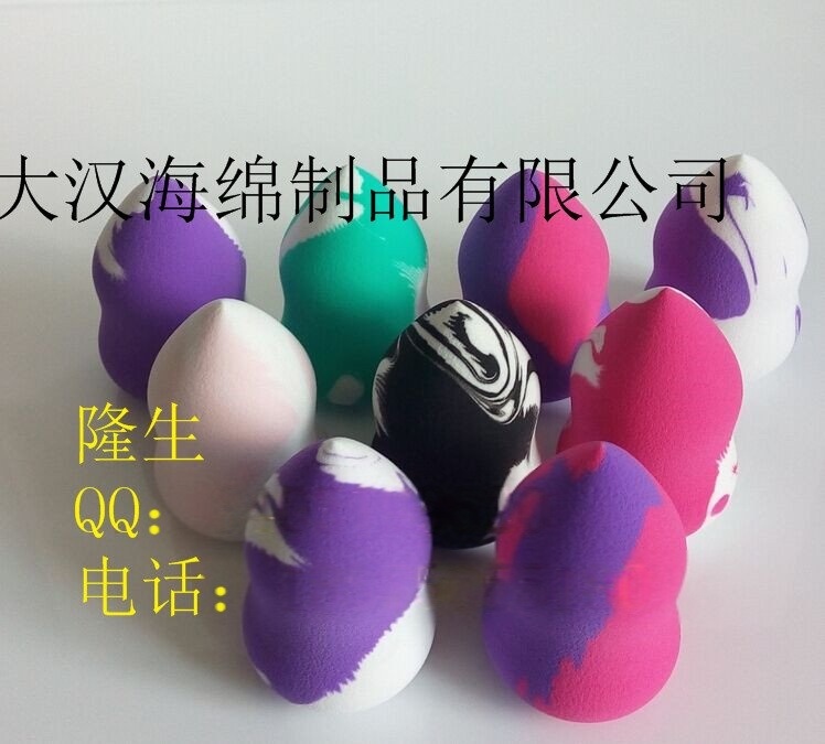 廠家大量供應(yīng)親水性非乳膠混色葫蘆粉撲水滴粉撲干濕兩用美妝工具