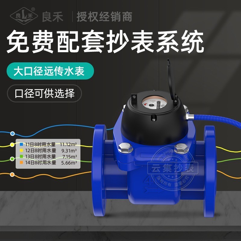 良禾M-Bus大口徑遠(yuǎn)傳水表DN100 免費(fèi)送抄表系統(tǒng)