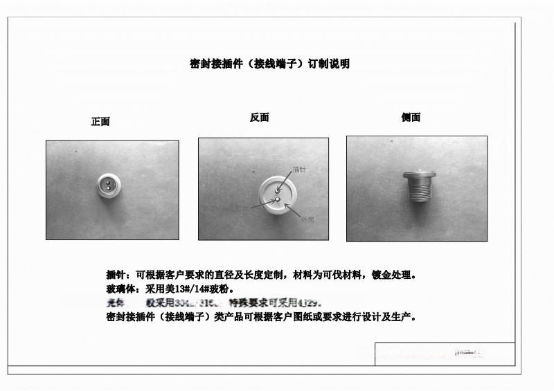 本廠專(zhuān)業(yè)提供玻璃燒結(jié)組件，為接線(xiàn)端子，連接座，連接器、接插件以及壓力傳感器，IC封裝，電池組封裝等領(lǐng)域提供玻璃燒結(jié)以及配件服務(wù)