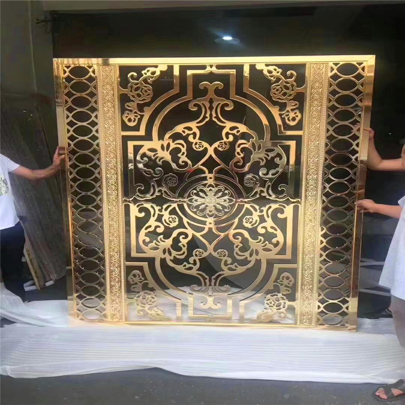玄關(guān)不銹鋼氧化鋁屏風(fēng)隔斷 客廳造型不銹鋼拉絲鋁屏風(fēng)