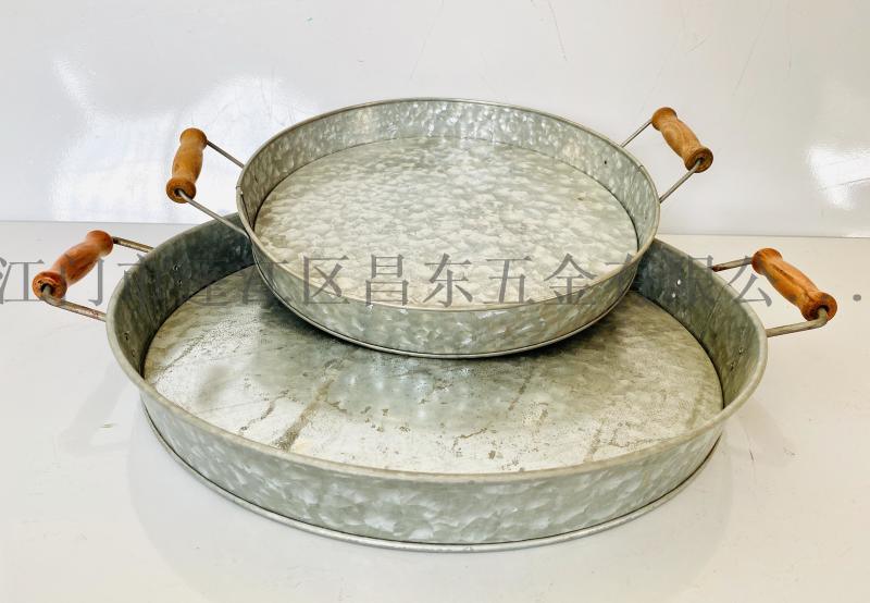 鍍鋅大鐵盤(pán)，花園五金盤(pán)，鐵皮盤(pán)，鐵皮，木柄托盤(pán)