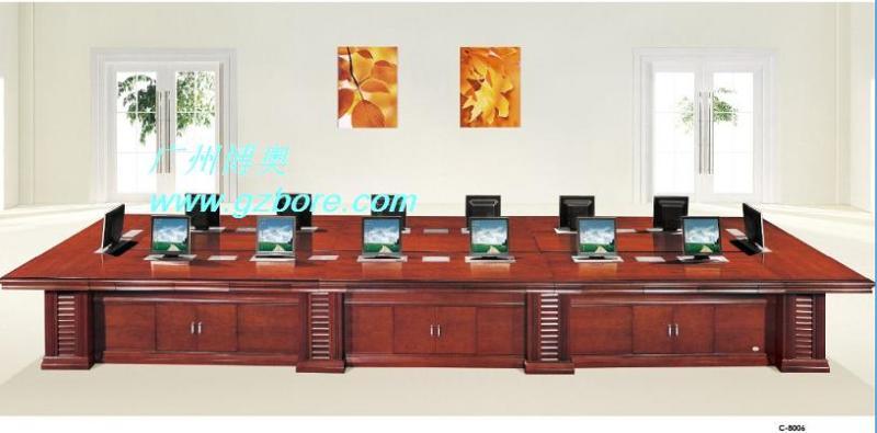 博奧11年老品牌無紙化長方形液晶屏自動(dòng)升降會(huì)議桌